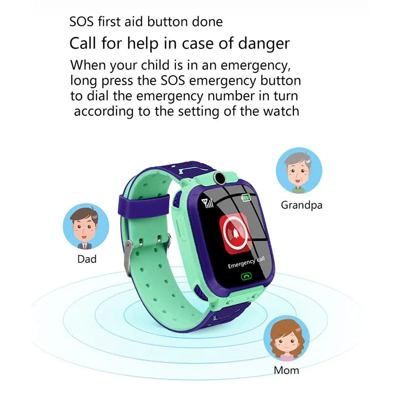 Kids smart watch, SIM card, kids smart watch, phone call, camera, voice requests, photo, boy, girl, gift, document, screen, Q19