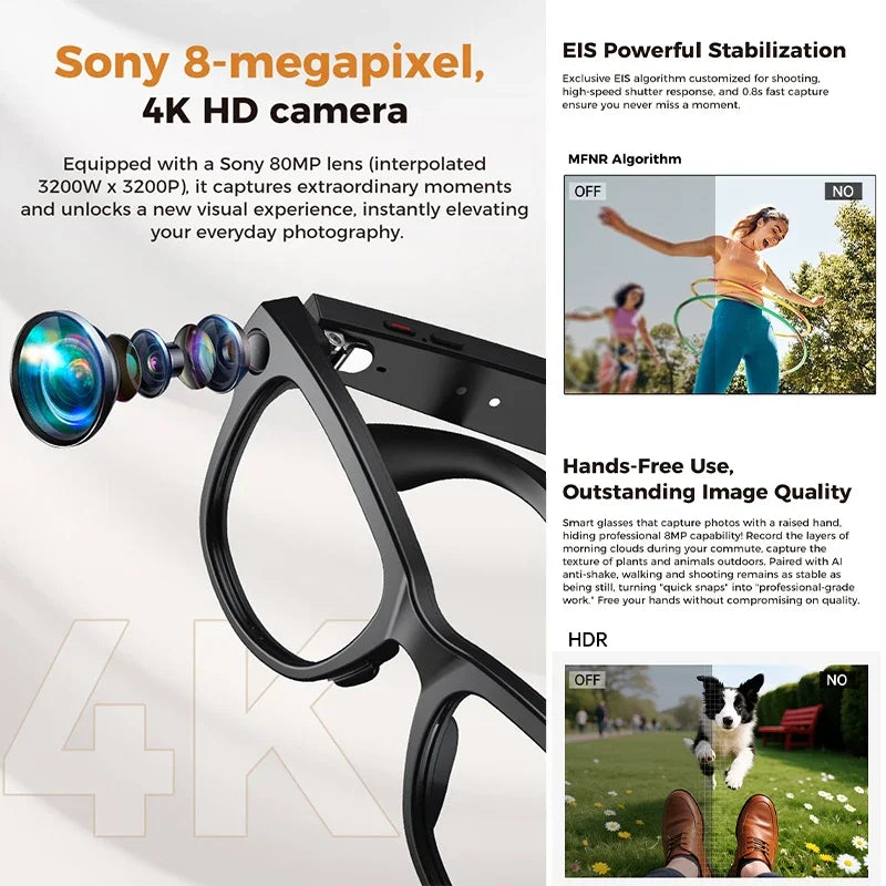 2026 New Smart Glasses with Camera Video Recording AI Photo Recognition Bluetooth Call Voice Translation Sunglasses Men Women