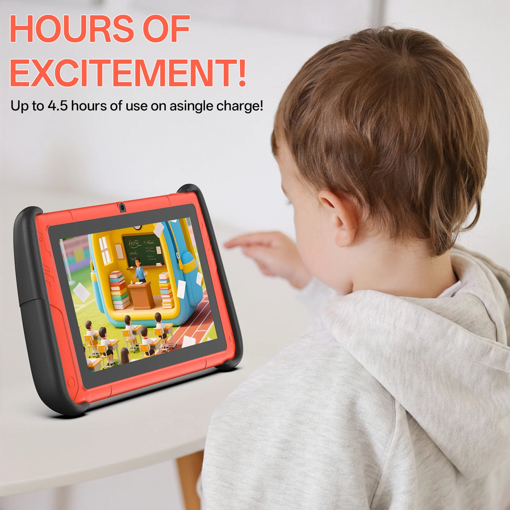 New 7-inch Kids Tablet, Android 15 system, 8(3+5)GB RAM + 64GB Storage, Quad-core processor, Dual cameras, WiFi, Bluetooth