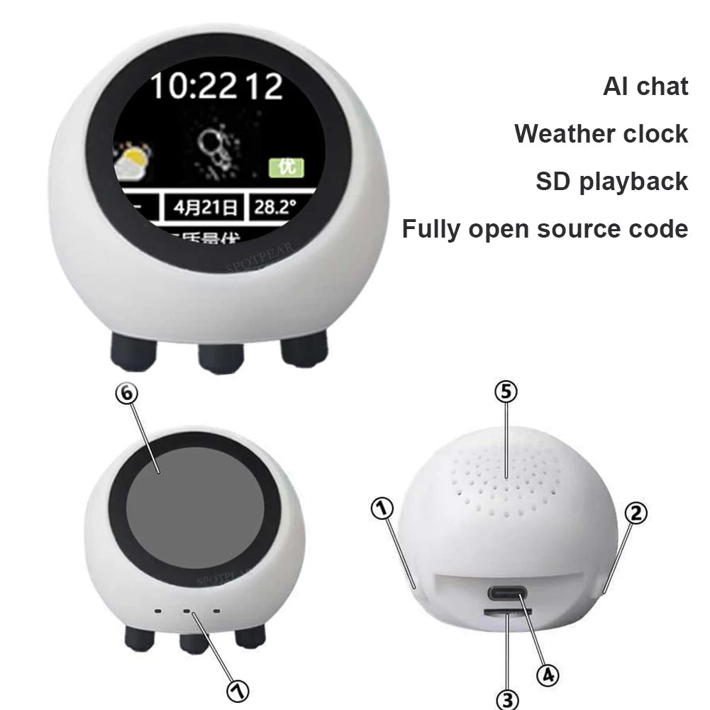 Smart Desktop Robot No Touch Screen Multi-Function ESP32-S3 Development Board Smart Assistant Robot for Home Office((No Battery)