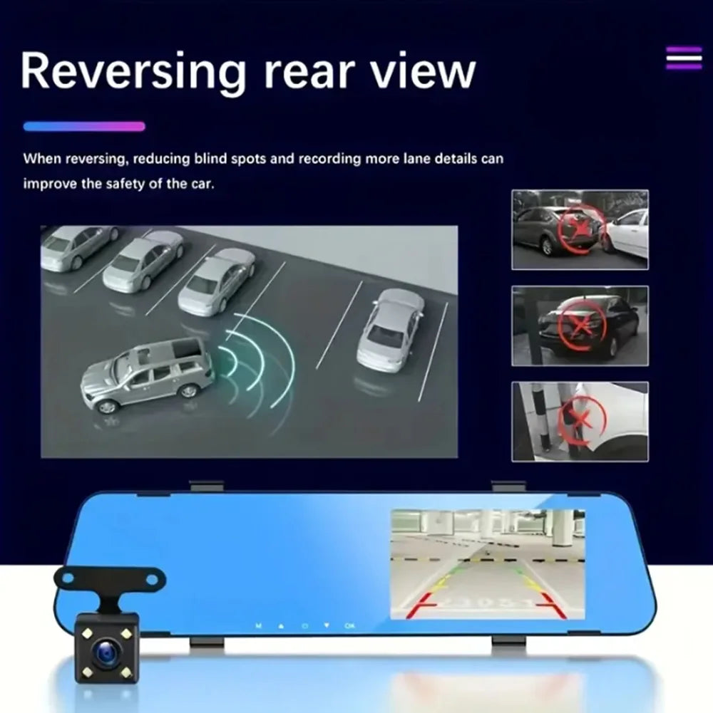 Mirror DVR Car 1080P Video Recorder Front Rear View Camera car recording