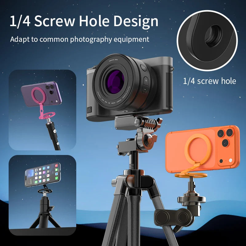 Photography Smartphone Strong Magnetic Stand for Magsafe Folding Double-sided Magnet Stand Finger Ring Bracket for iPhone 17 16