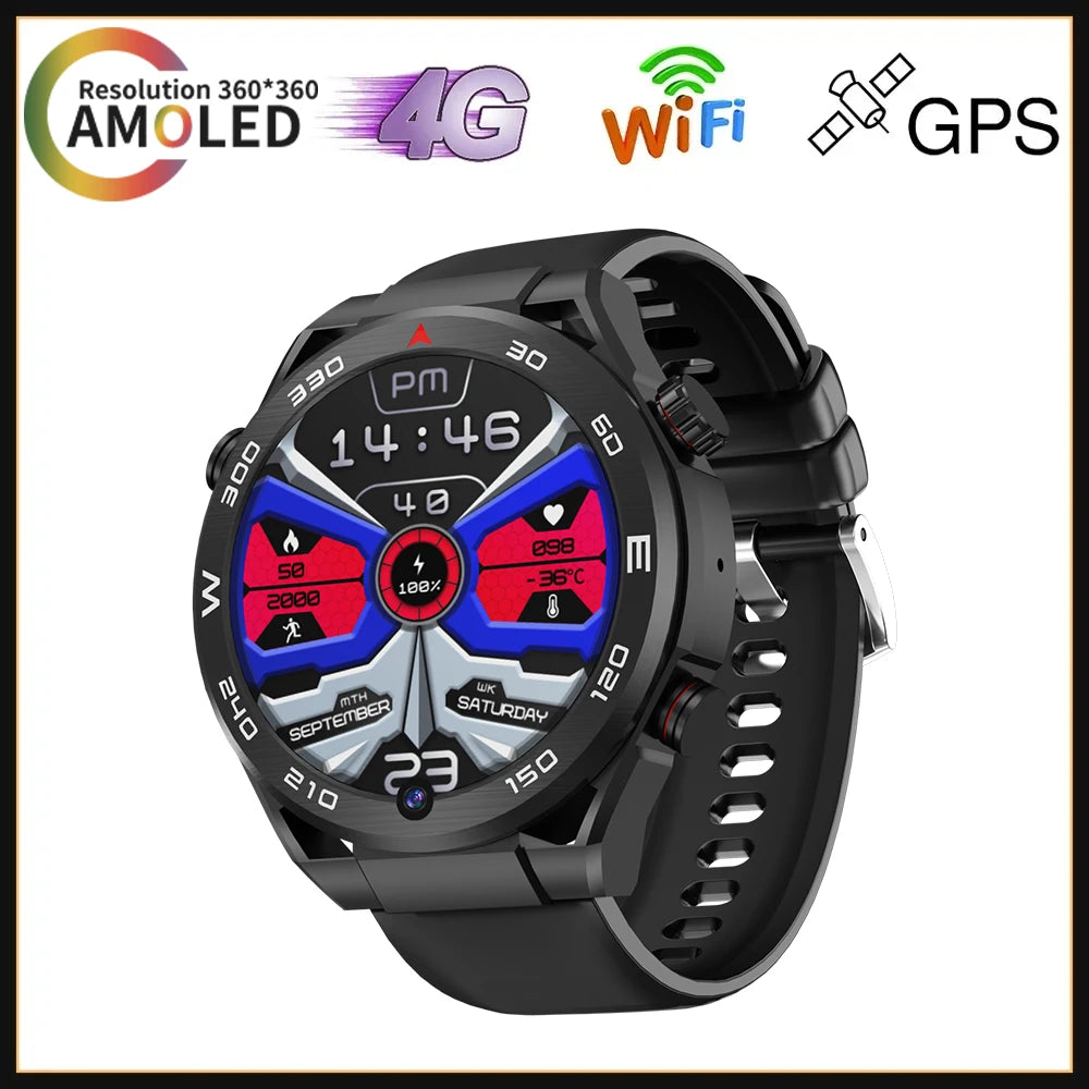 SERVO KOM12 Android OS Watch Smartphone 4G SIM Standby 1.62" Screen 2GB+32GB GPS Play Store WiFi Waterproof Smart Watch Phones